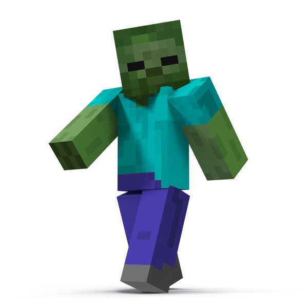 Minecraft Zombie 3d Modell Turbosquid 1021656 7489