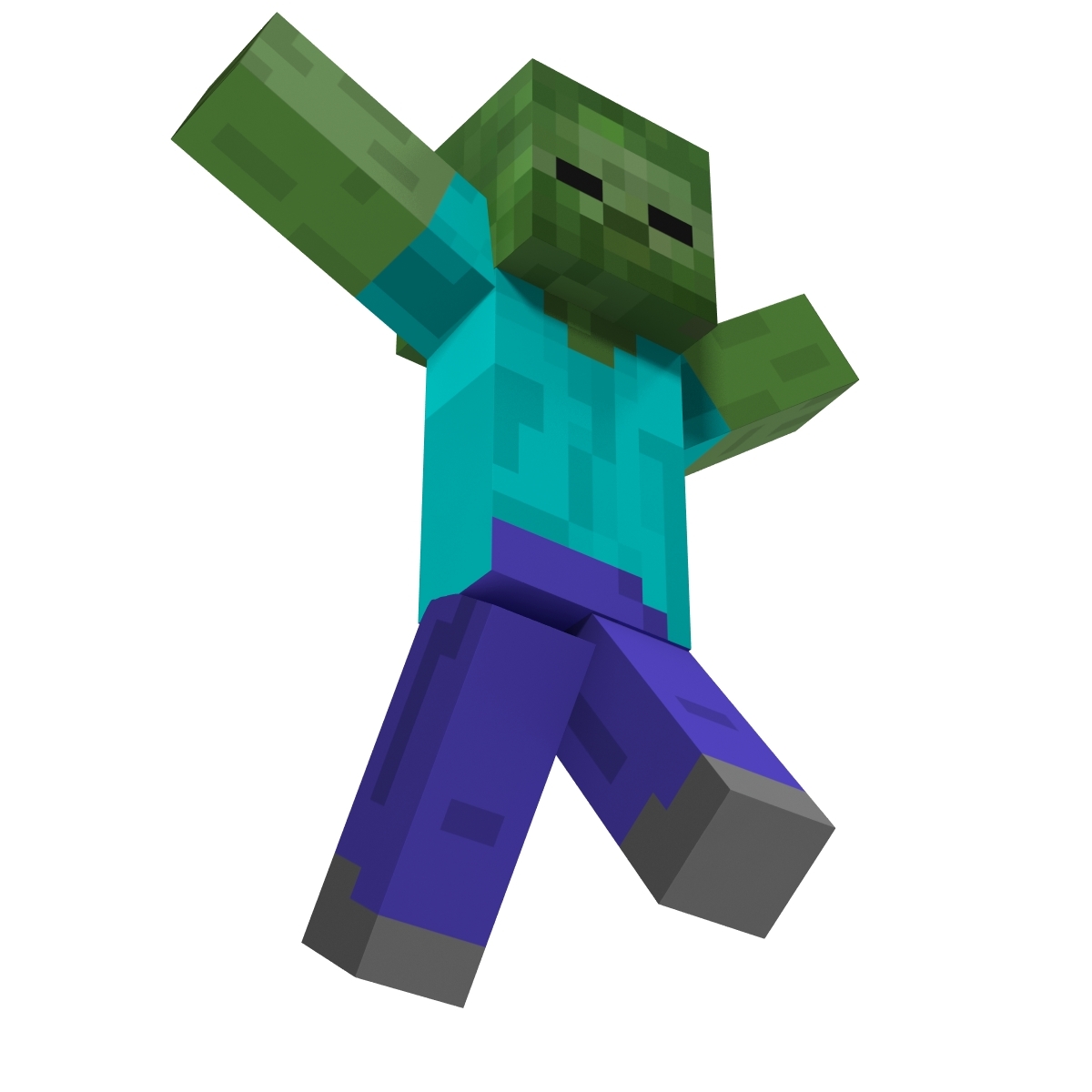 Minecraft Zombie 3d Modell Turbosquid 1021656 6574