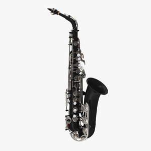 3d black saxophone model