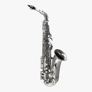 silver saxophone 3d max