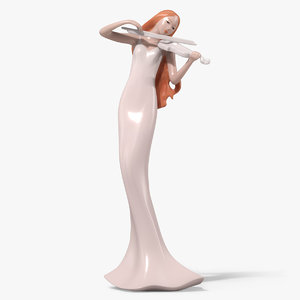 beautiful violinist figurine 3d model