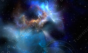 Blue space nebula