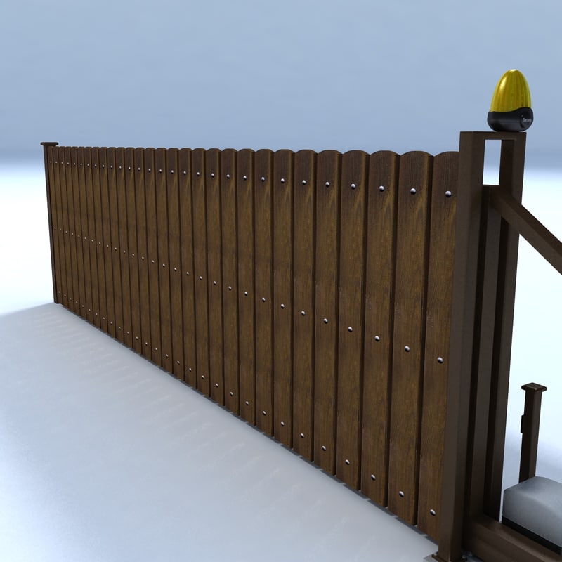 Sliding Gate Wood Plank 3d Max