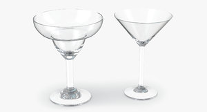 3d model glass martini margarita