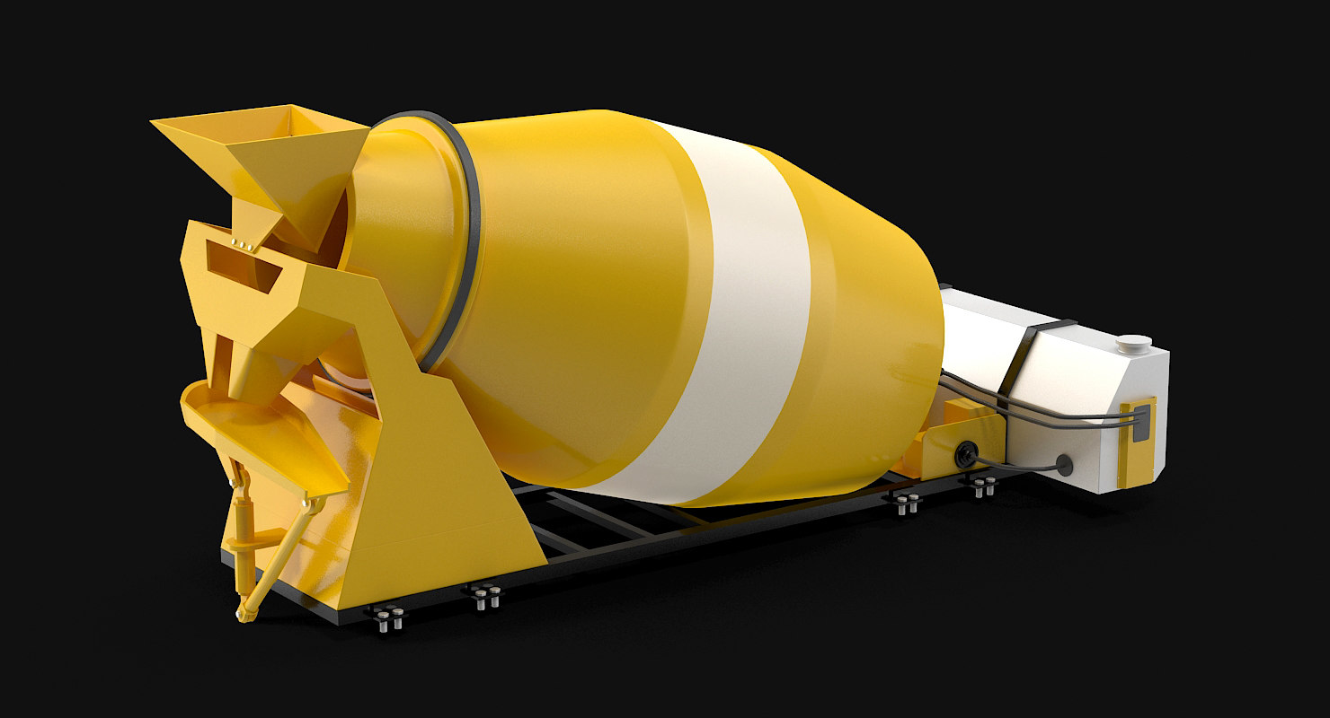 水泥搅拌机顶部3d模型