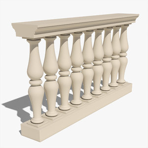 3d realistic balustrade model