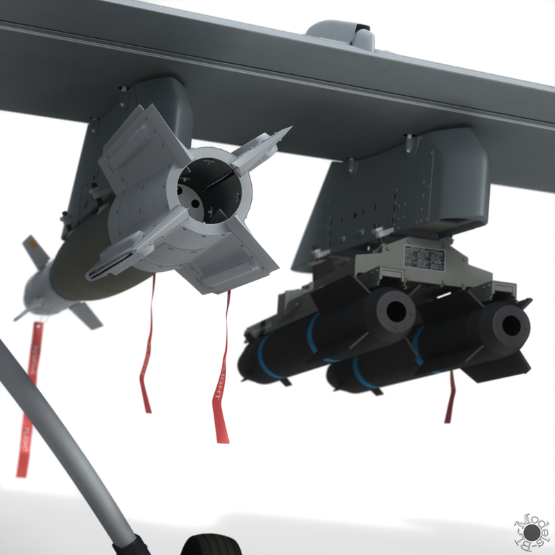 3d Mq-9 Reaper Military Aircraft