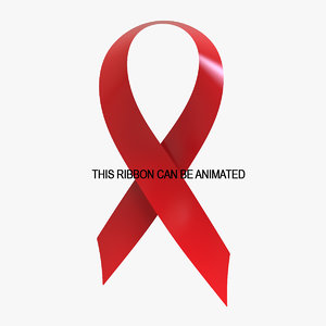 3d red ribbon aids