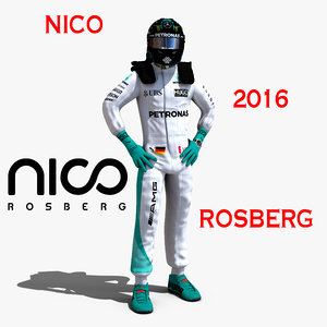 nico rosberg 2016 3d model