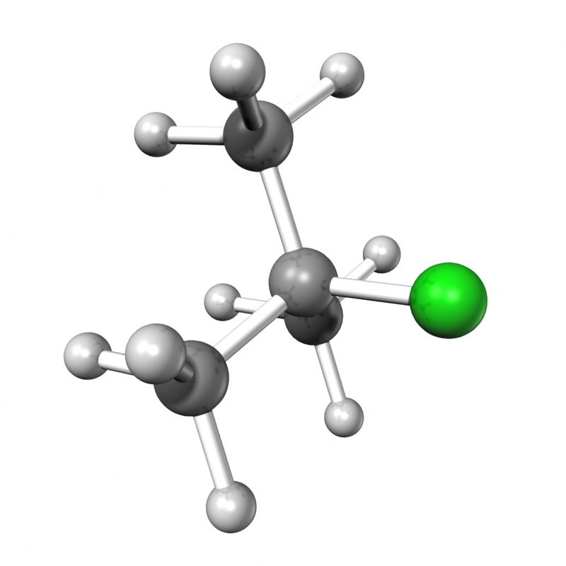 3d model t butyl chloride