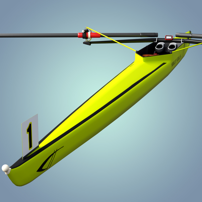 single rowing sculls c4d