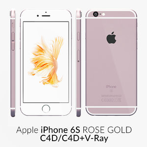 3d iphone 6s rose gold model