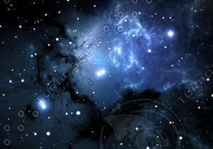 Blue space nebula