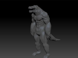 3d model crocodile man