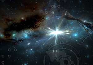 Binary star explosion inside a nebula