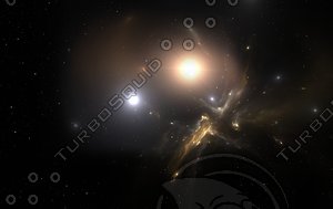 Two stars orbit about their common center of mass