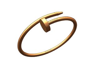 Golden nail bangle bracelet diamonds