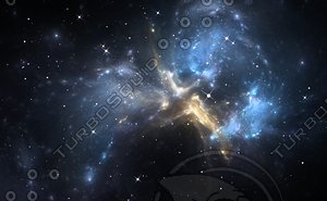 Space background with blue nebula and stars