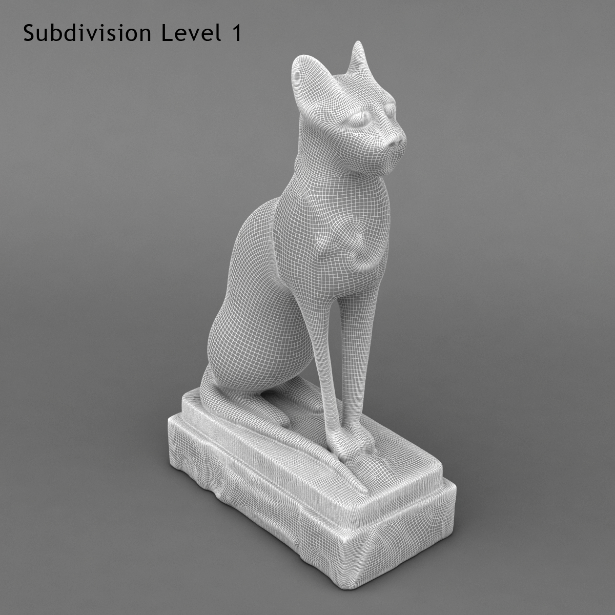 3d 3ds Egyptian Cat Statue 