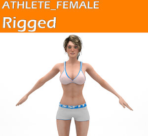 athlete female rigged 3d 3ds