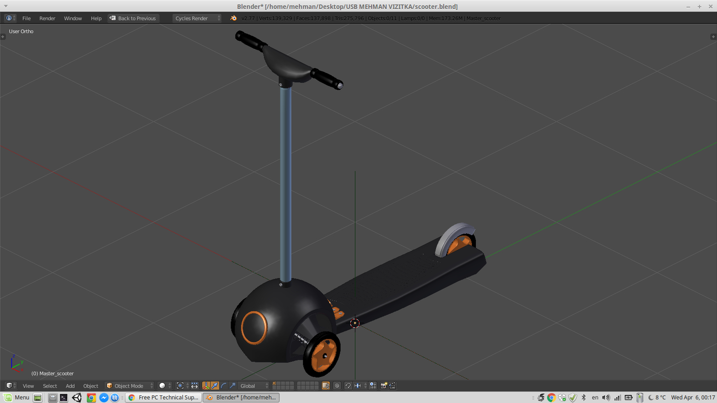 scooter blender 3d obj