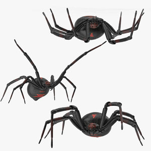 3d model black widow poses