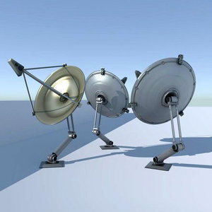 3d 3ds rigged satellite dishes