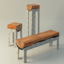 3d model wood stools cast