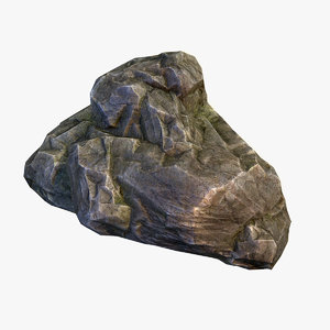 3d model mossy boulder