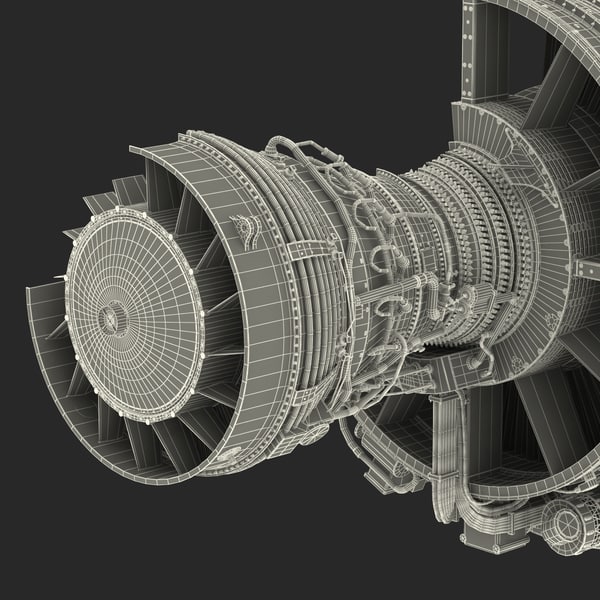 turbofan engine cfm international 3d max