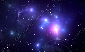 Space nebula with Supernova Explosion in the background