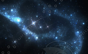 Blue space nebula