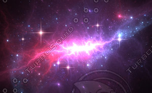 Space background with purple nebula and stars