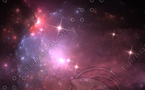 Purple nebula and stars