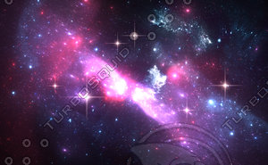 Space background with purple nebula and stars