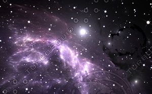 Space background with purple nebula and stars