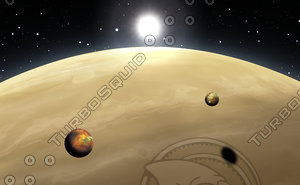 Extrasolar planet. Gas giant with moons