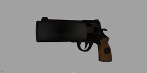 3d model old revolver