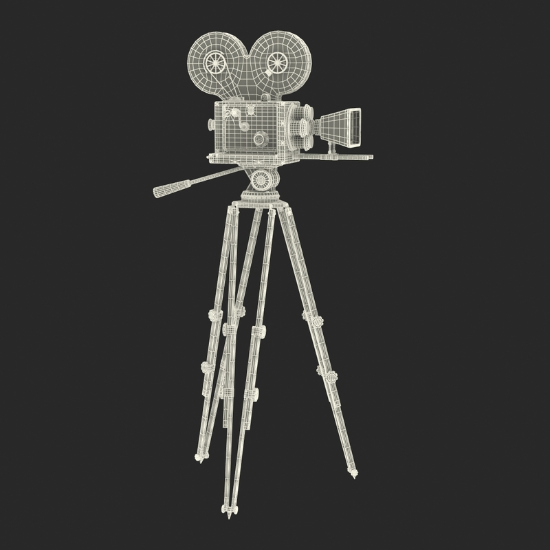 3d model of vintage video camera tripod