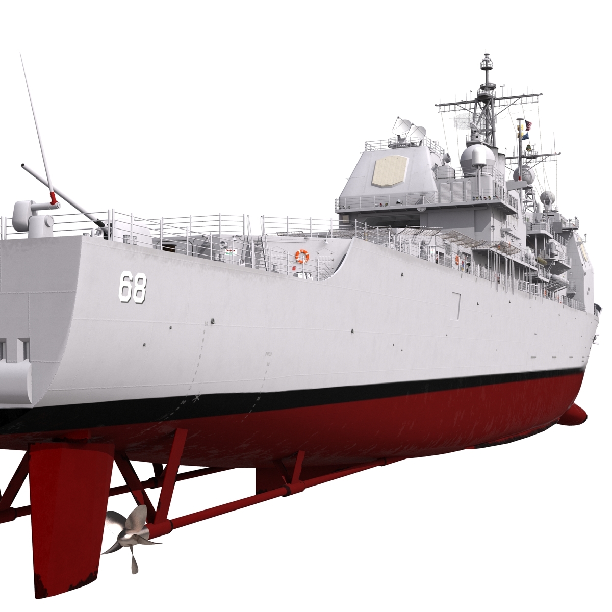 uss ticonderoga class cruiser 3d model