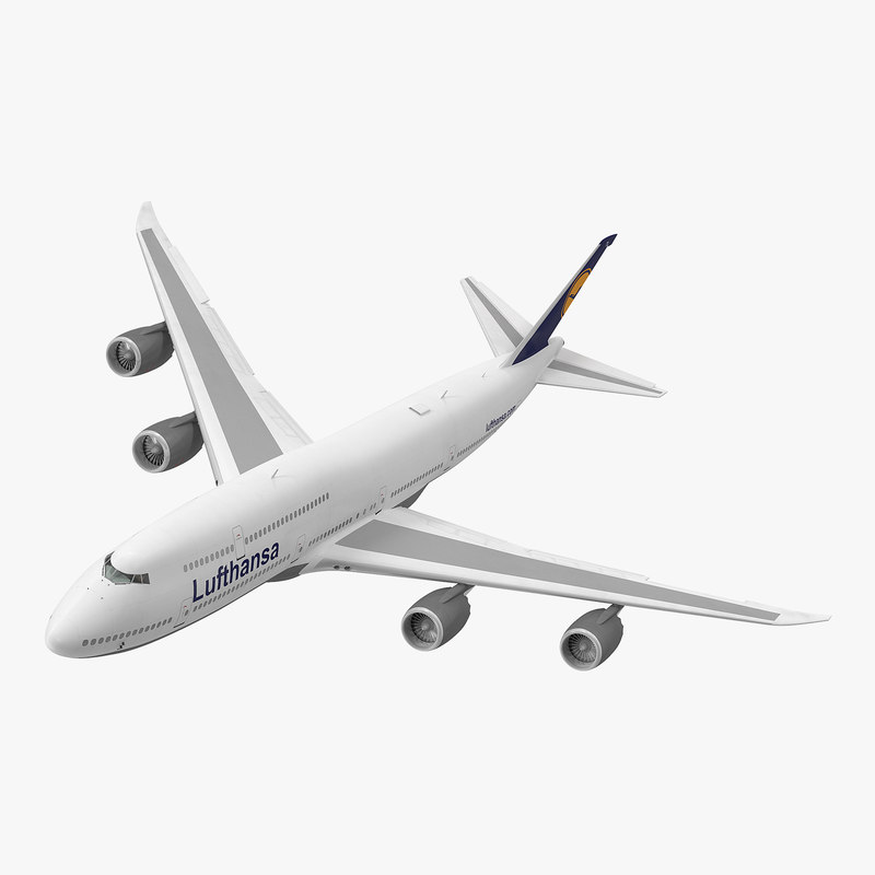 3d model boeing 747-8i lufthansa rigged