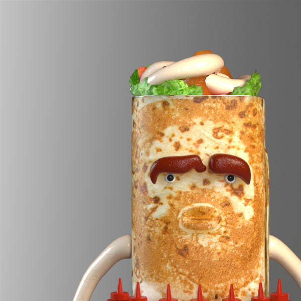 kebab guy modeled 3d max