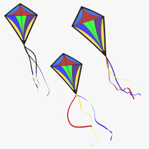 3d model of kite 3 poses