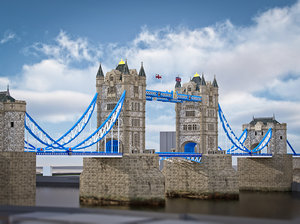 london tower bridge modelled 3d c4d
