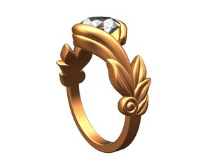 3d forest ring solitaire