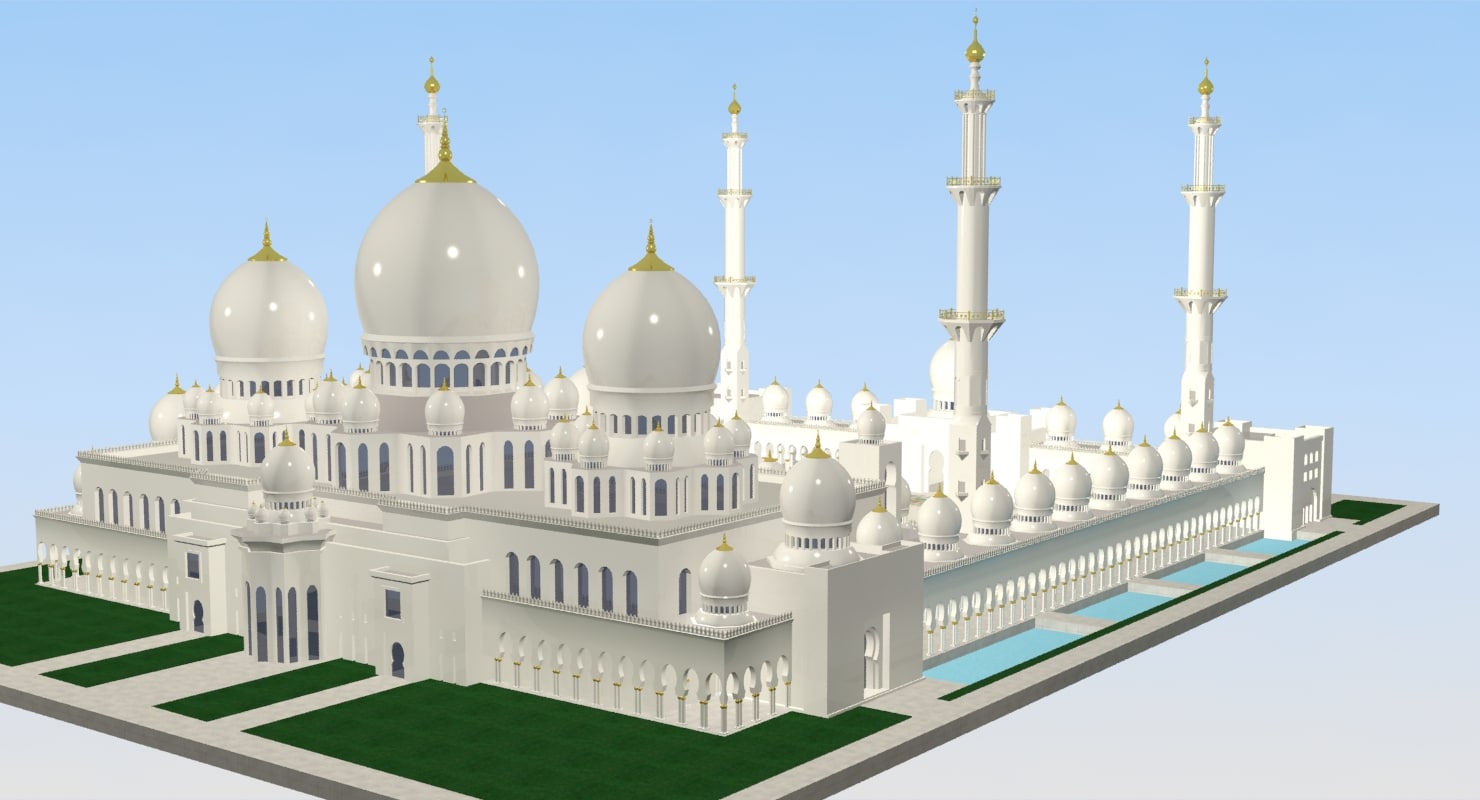 Sheikh Zayed Mosque 3d Model Mosque Zayed Sheikh | Images Corse Fond ...