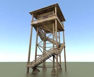 watch tower wood 3d 3ds