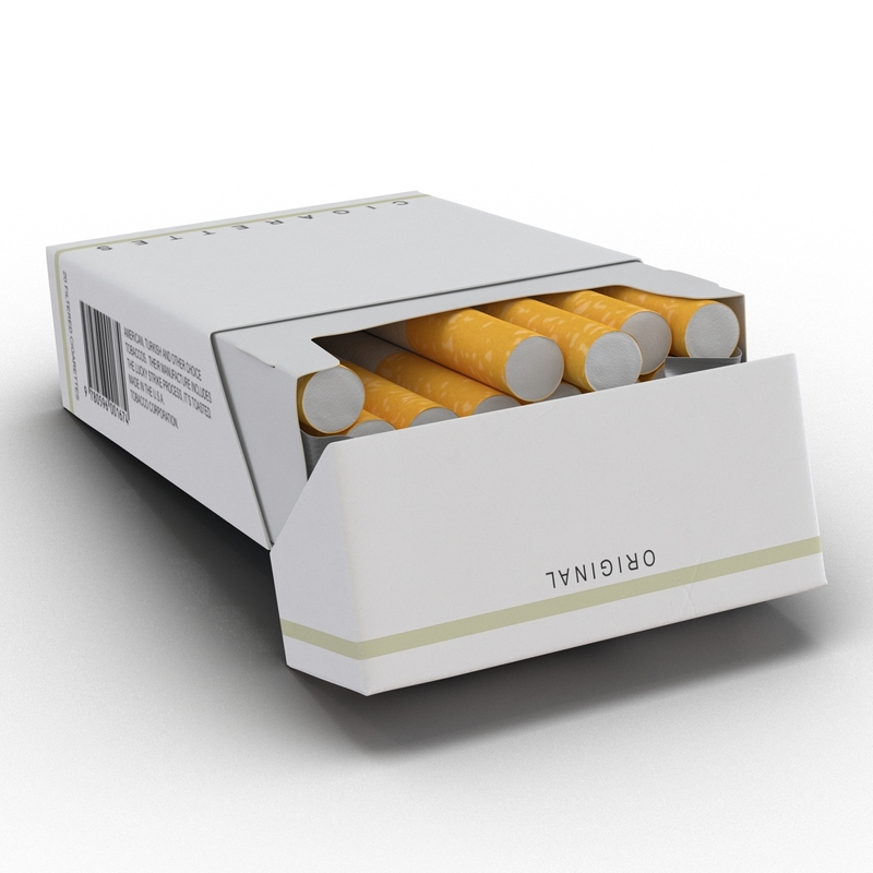 3d model opened cigarettes pack modeled