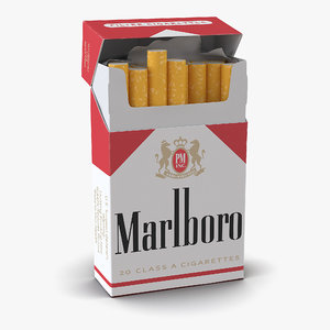 3d opened cigarettes pack marlboro model