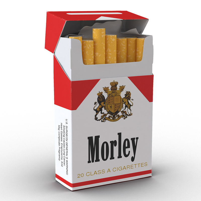 3d opened cigarettes pack morley